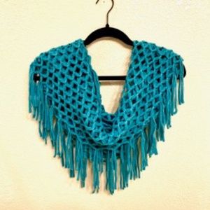 Sundance Catalog Fringed Infinity Scarf Turquoise New in Bag